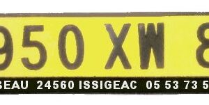 PLAQUE IMMAT MOTO 230x60